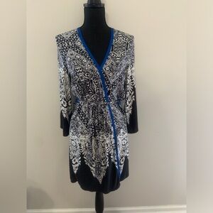 Linea Donatella Loungewear Patterned Wrap Dress, Size Small/ Med